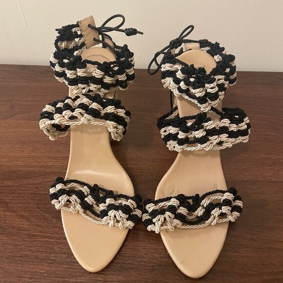 Ulla Johnson Raffia Lace Up Sandals - Picture 2 of 9